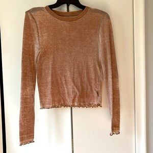 American Eagle Brown Long Sleeve Top